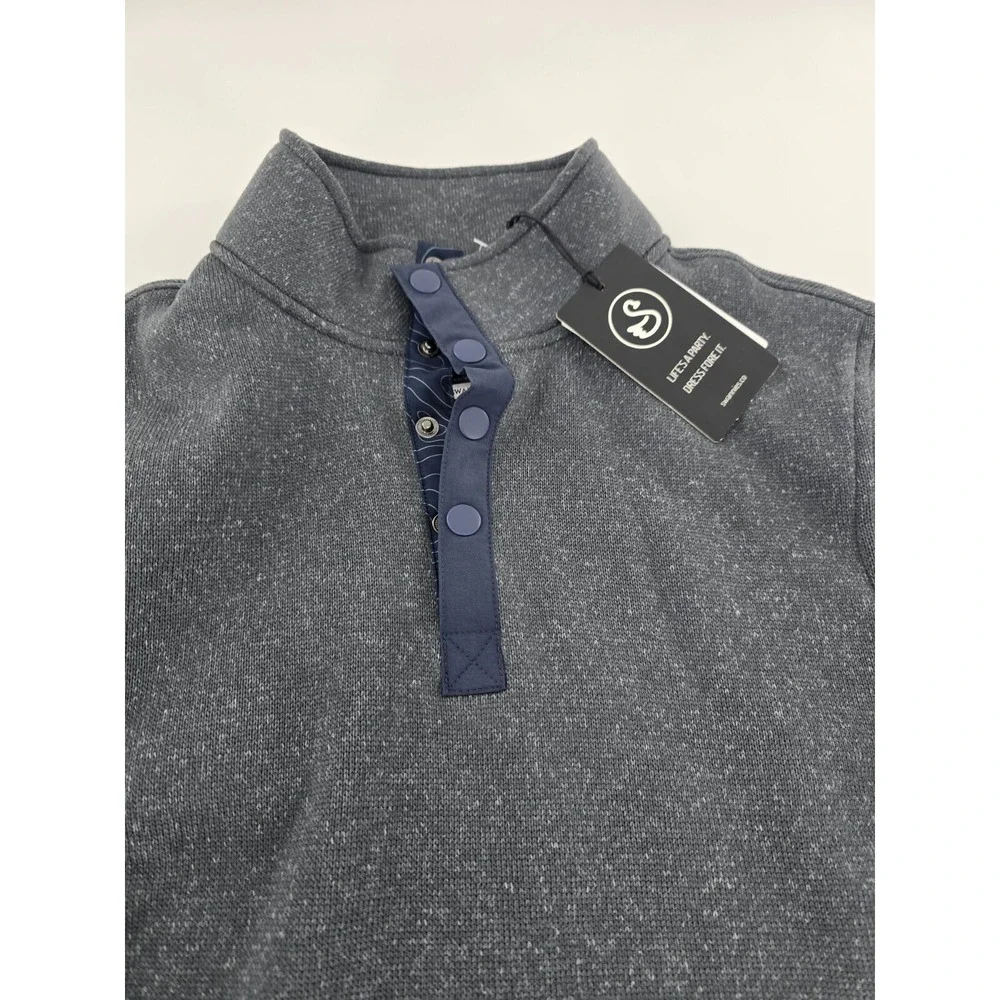 Swannies‎ Golf Wolff Fleece Pullover 1/4 Snap Charcoal Navy Men's Size Medium M